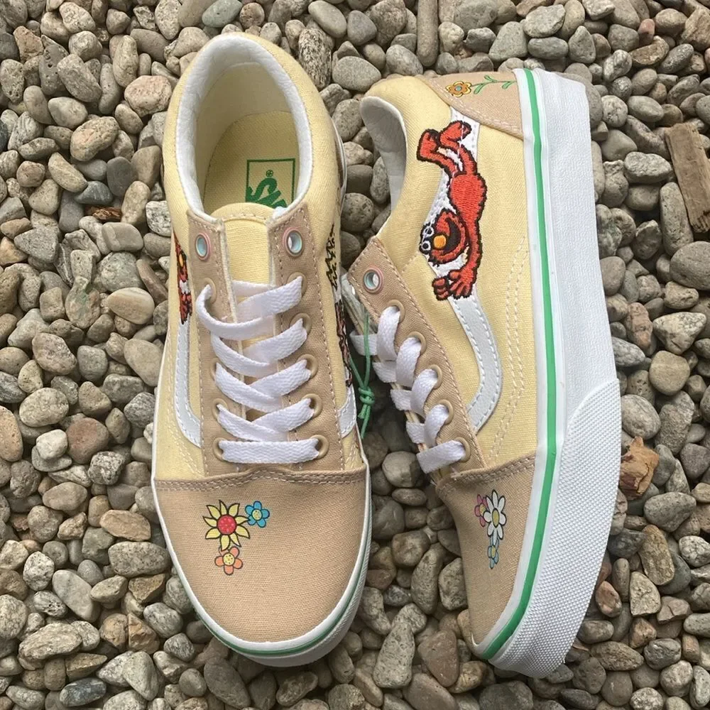 Little Kids Vans Old Skool x Sesame Street Elmo Sneakers Shoes Size 2